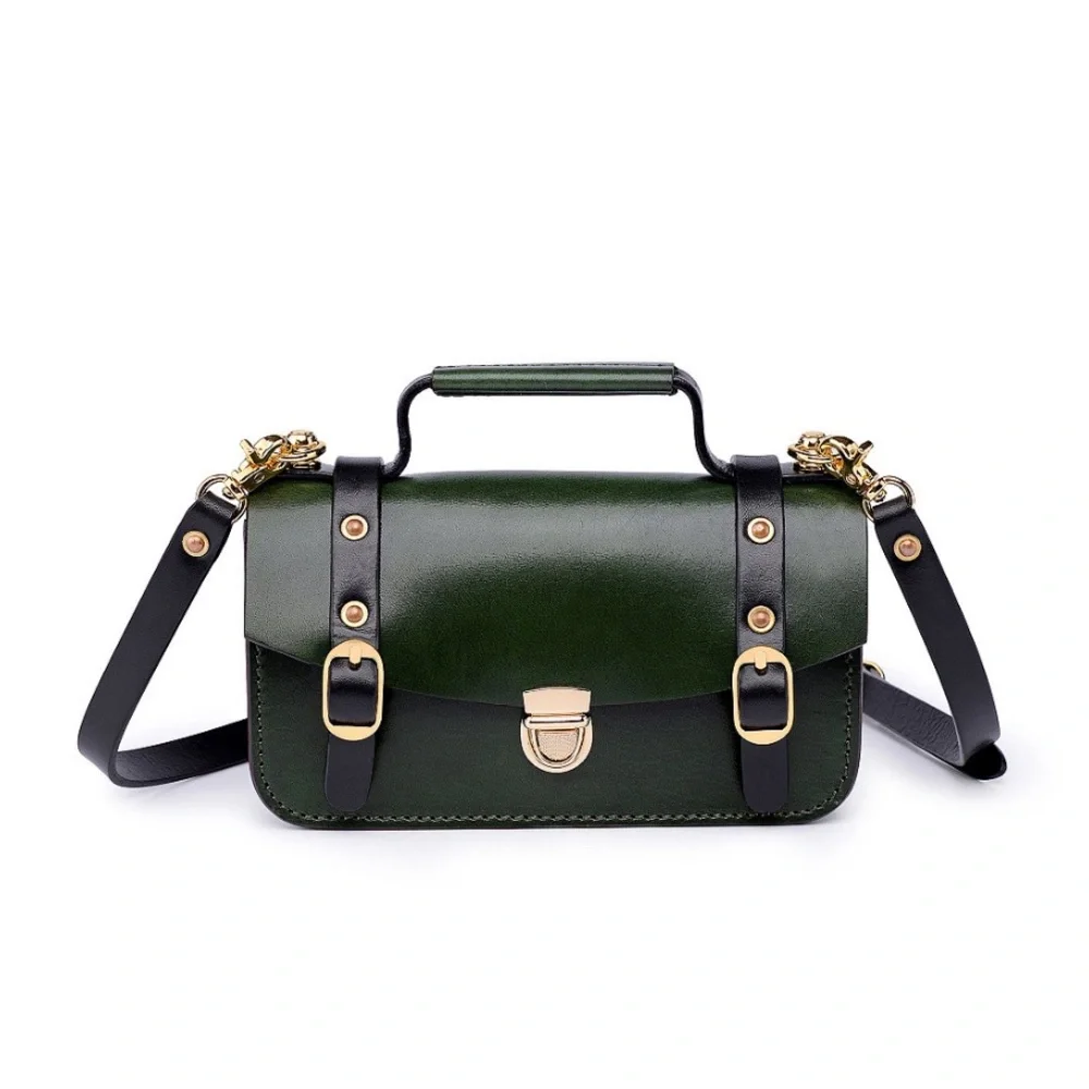 Green Leather Satchel Bag - Picture 2 of 14